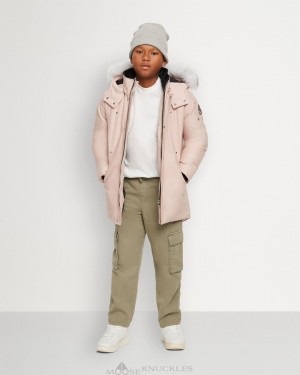 Moose Knuckles Original Parka Shearling Parkas Barn Rosa | PZUR-63985