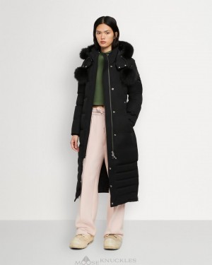 Moose Knuckles Original Saskatchewan Parka Fur Parkas Dam Svarta Svarta | QIWA-52371