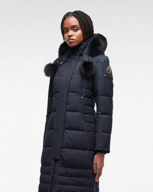 Moose Knuckles Original Saskatchewan Parka Fur Parkas Dam Marinblå Svarta | AREO-89517