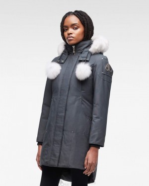 Moose Knuckles Original Stirling Parka Fur Parkas Dam Granite / Natural Fox Fur | IYAB-25960