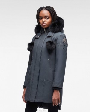 Moose Knuckles Original Stirling Parka Fur Parkas Dam Svarta | GPFC-75143