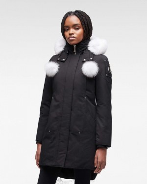 Moose Knuckles Original Stirling Parka Fur Parkas Dam Svarta | YWXH-75190