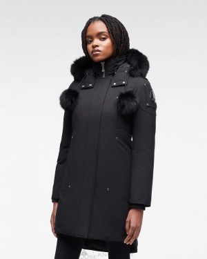Moose Knuckles Original Stirling Parka Fur Parkas Dam Svarta Svarta | MQKL-19765