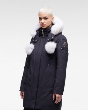 Moose Knuckles Original Stirling Parka Fur Parkas Dam Marinblå | ADGN-57986
