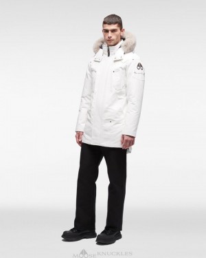 Moose Knuckles Original Stirling Parka Fur Parkas Herr Milky Way / Stoned Fox Fur | AUDB-86452