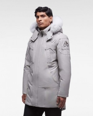 Moose Knuckles Original Stirling Parka Fur Parkas Herr Grå | WNPJ-23189