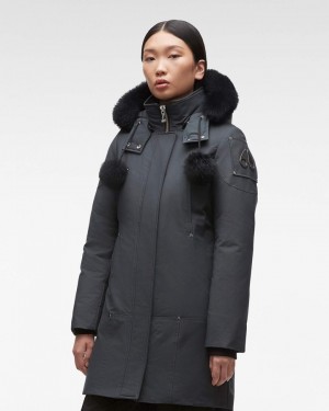 Moose Knuckles Original Stirling Parka Shearling Parkas Dam Svarta | XUCN-58203