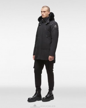 Moose Knuckles Original Stirling Parka Shearling Parkas Herr Svarta | ASQW-98162