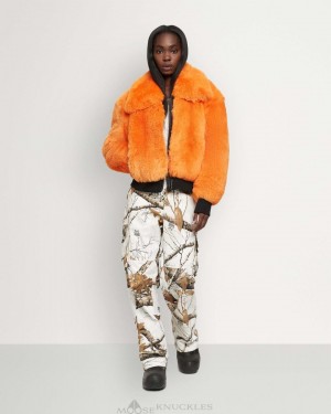 Moose Knuckles Peach Tree Bomber Bomberjacka Dam Orange | SYAQ-85634