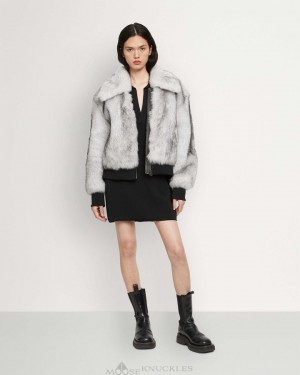 Moose Knuckles Peach Tree Bomber Bomberjacka Dam Natural Toscana | NJDM-96813
