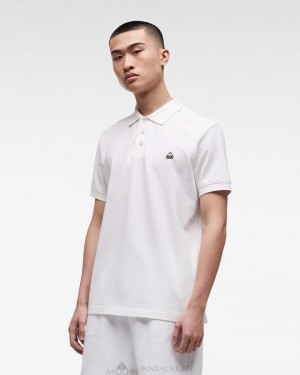 Moose Knuckles Pique Gold Polo Tees Herr Vita | IHCG-34792