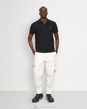 Moose Knuckles Pique Polo Tees Herr Svarta | BTUM-30487