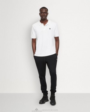 Moose Knuckles Pique Polo Tees Herr Vita | VXDW-50463
