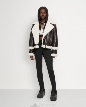Moose Knuckles Prado Moto Jacket Jackor Dam Bruna | MRLB-51896