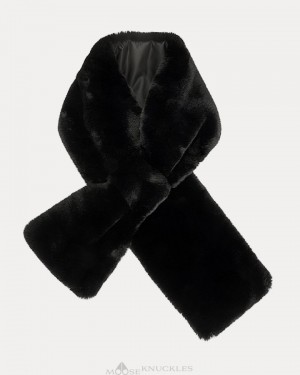 Moose Knuckles Sackett Scarf Halsduk Dam Svarta | QVEJ-28590