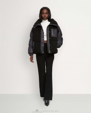 Moose Knuckles Sherpa Elmira Puffer Jackor Dam Svarta | LUJF-15427
