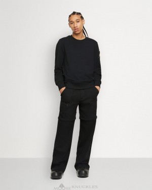 Moose Knuckles Snyder Crew Neck Tröjor Herr Svarta | CWIP-25819