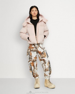 Moose Knuckles Velour Comptoir Puffer Jackor Dam Rosa | GCQT-91084