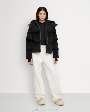 Moose Knuckles Velour Comptoir Puffer Jackor Dam Svarta | VMLX-94125
