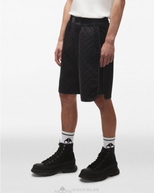Moose Knuckles Widmer Monogram Shorts Shorts Herr Svarta | MKDY-72863